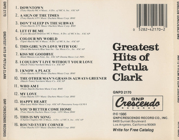 USED CD - Petula Clark – Greatest Hits Of Petula Clark