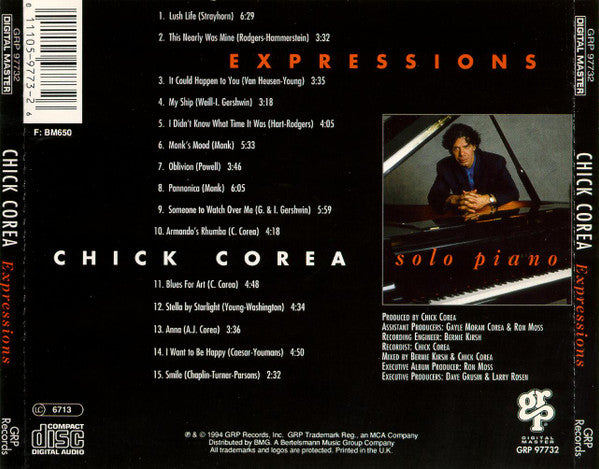 Chick Corea ‎– Expressions - USED CD