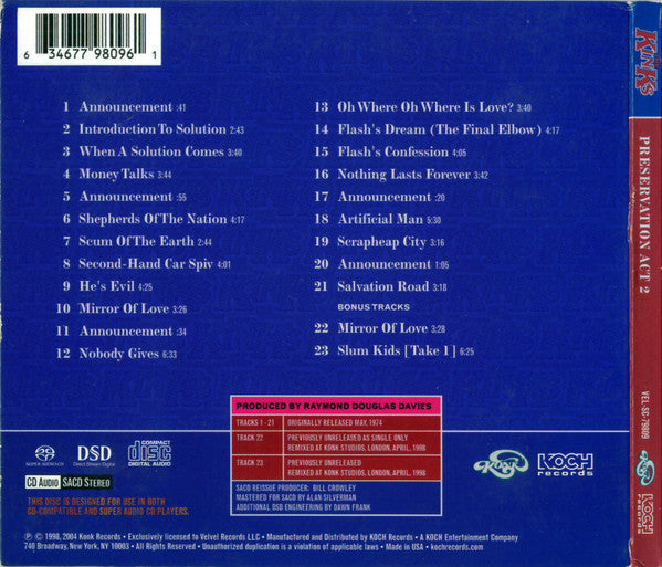 USED SACD - The Kinks – Preservation Act 2