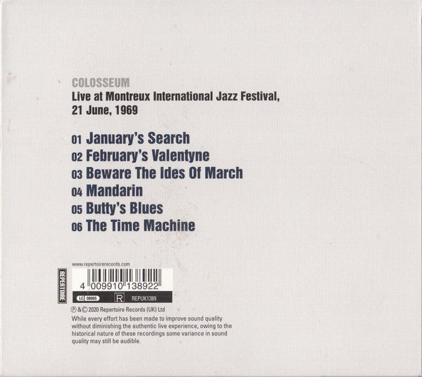 USED CD - Colosseum – Festival International De Jazz Montreux Suisse 18 - 22 Juin 1969