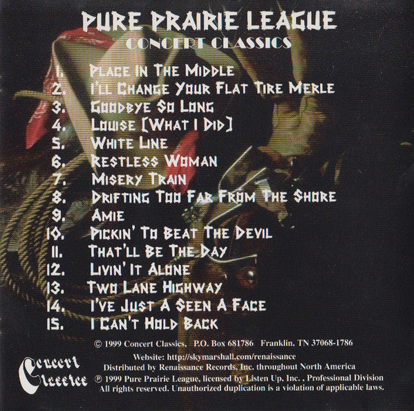 USED CD - Pure Prairie League – Concert Classics Volume 1