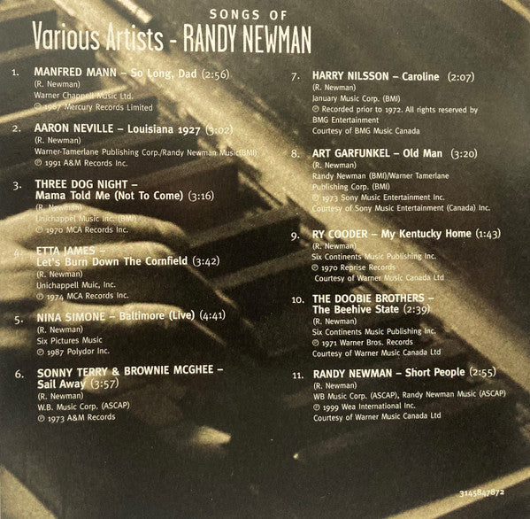 USED CD - Various – Songs Of Randy Newman