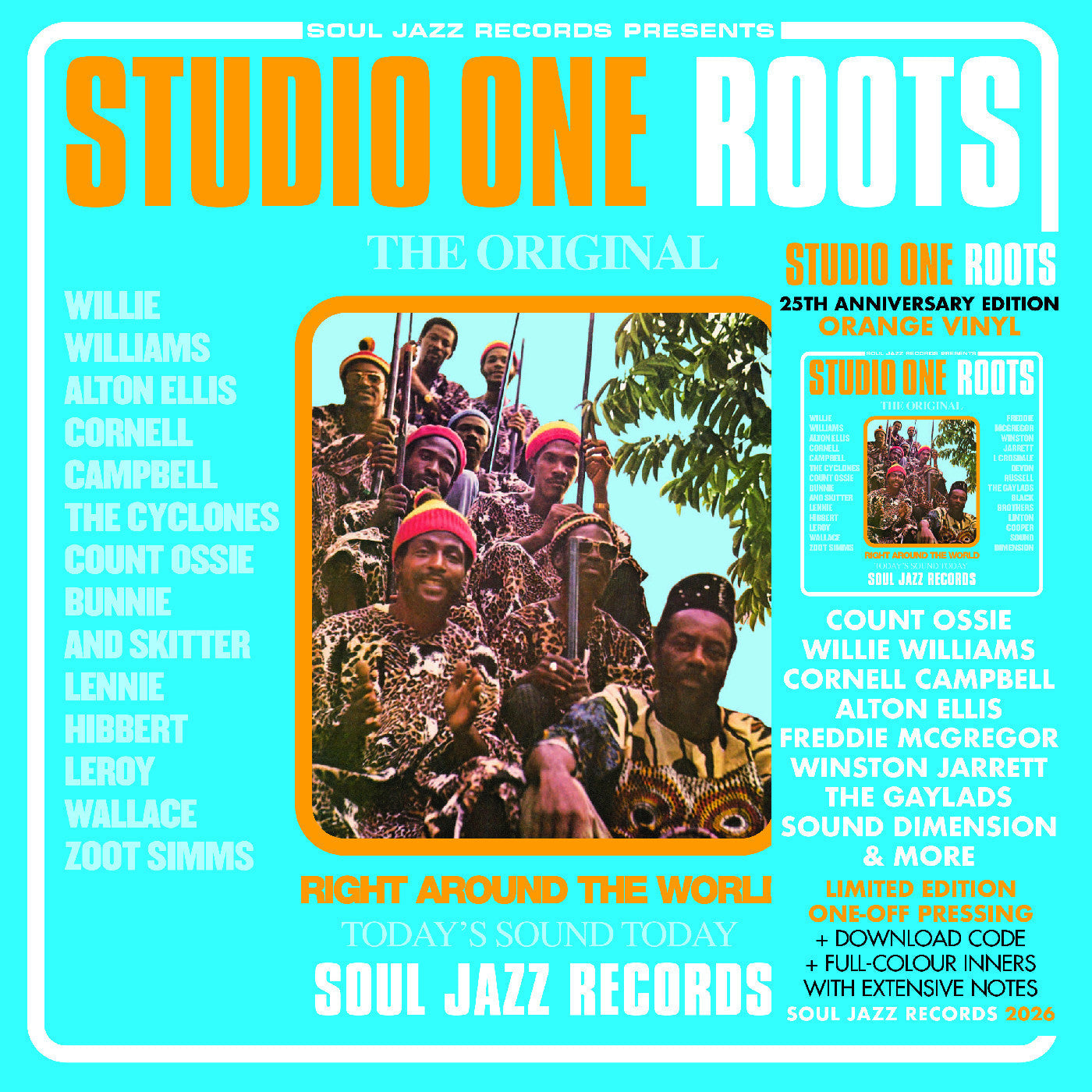 Soul Jazz Records presents - (PRESALE 6/26/26) STUDIO ONE ROOTS (DDL ORANGE 2xVINYL) | Mint (M) Mint (M)