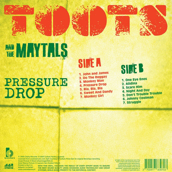 Toots & The Maytals - Pressure Drop (TRANSLUCENT GREEN VINYL) | Mint (M) Mint (M)