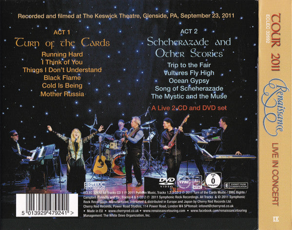 USED 2CD/DVD - Renaissance – Tour 2011 Live In Concert (Turn Of The Cards / Scheherazade And Other Stories)