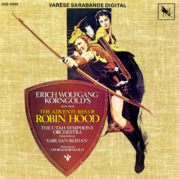 USED CD - Erich Wolfgang Korngold, The Utah Symphony Orchestra Conducted By Varujan Kojian – The Adventures Of Robin Hood (Original Motion Picture Score)