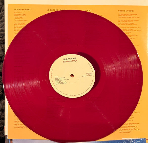 Rob Thomas - All Night Days (RED VINYL) *SIGNED* | Mint (M) Mint (M)