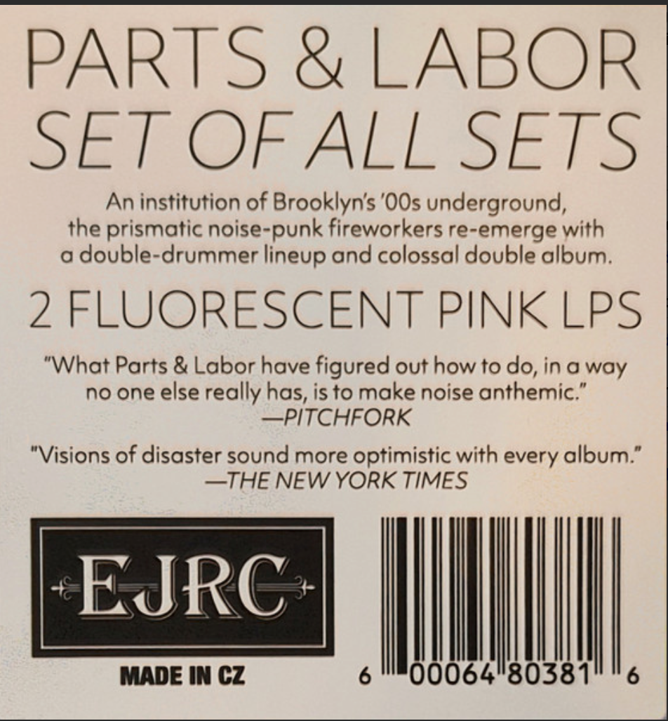 Parts & Labor - Set Of All Sets (Fluorescent PinkVINYL 2xLP Ernest Jenning ERJC238) | NEW