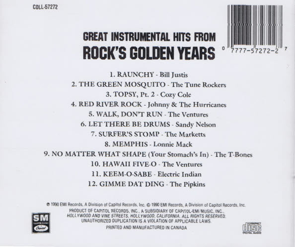 USED CD - Various – Great Instrumental Hits From Rock's Golden Years