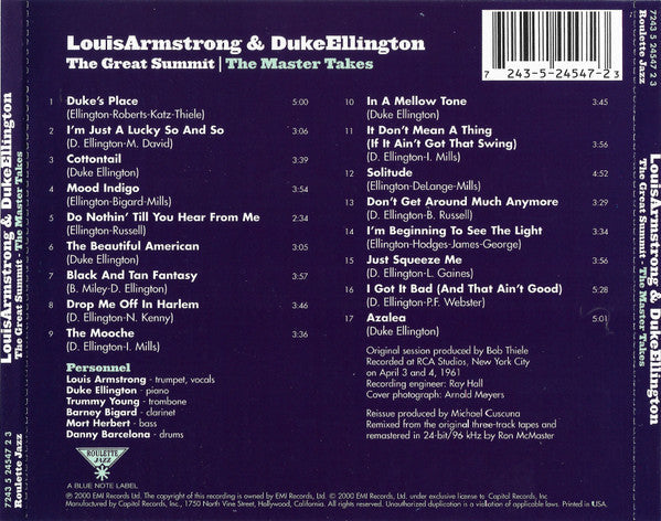 USED CD - Louis Armstrong & Duke Ellington – The Great Summit: The Master Takes