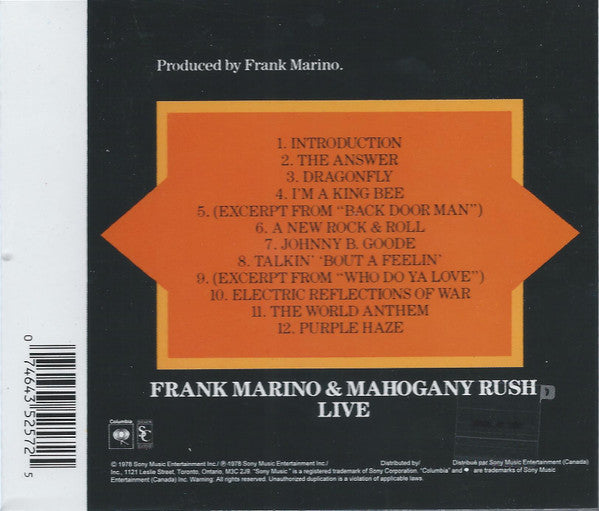 USED CD - Frank Marino & Mahogany Rush – Live