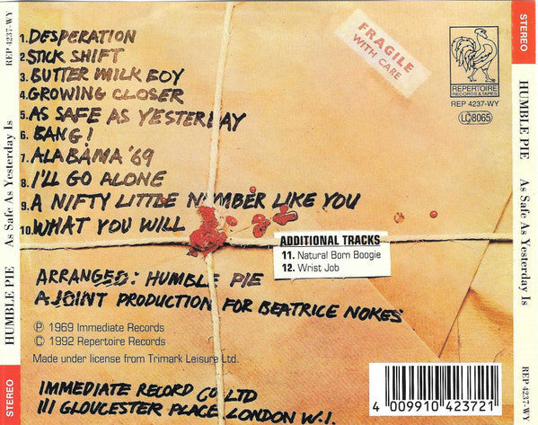 USED CD - Humble Pie – As Safe As Yesterday Is