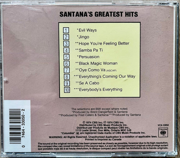 USED CD - Santana – Santana's Greatest Hits