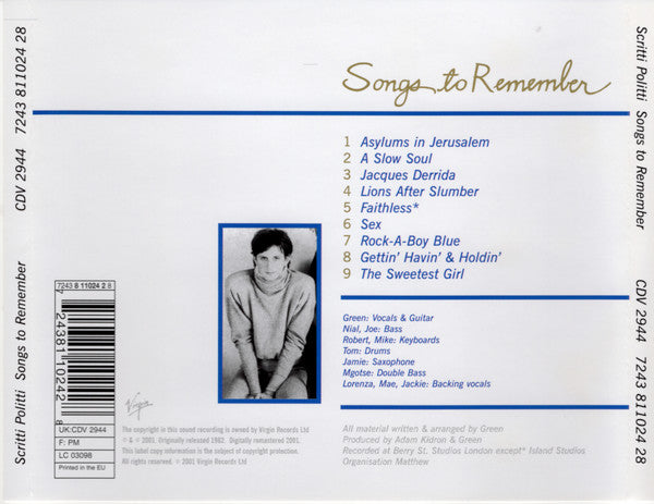 USED CD - Scritti Politti – Songs To Remember