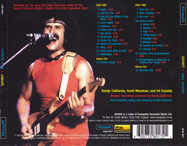 USED 2CD - Randy California And Spirit – Sea Dream