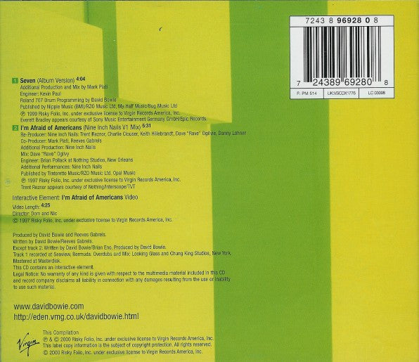 USED CD SINGLE - David Bowie – Seven