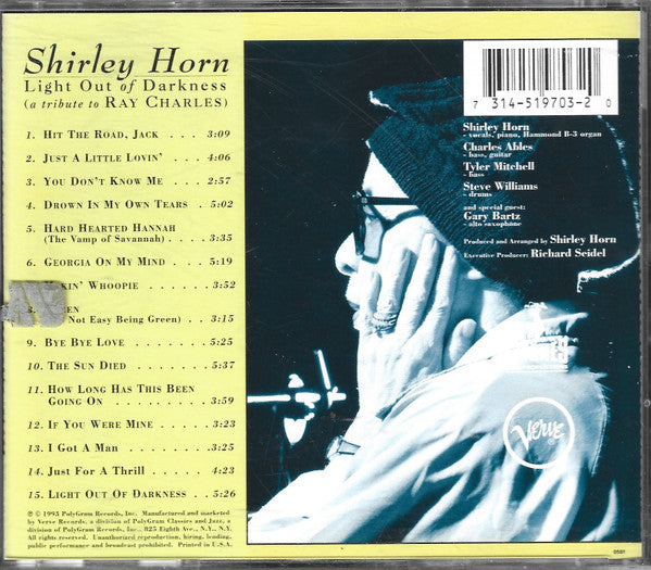 USED CD - Shirley Horn – Light Out Of Darkness (A Tribute To Ray Charles)