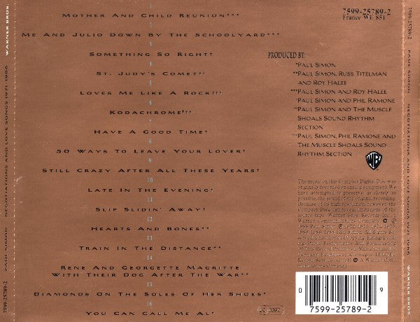 USED CD - Paul Simon – Negotiations And Love Songs (1971-1986)