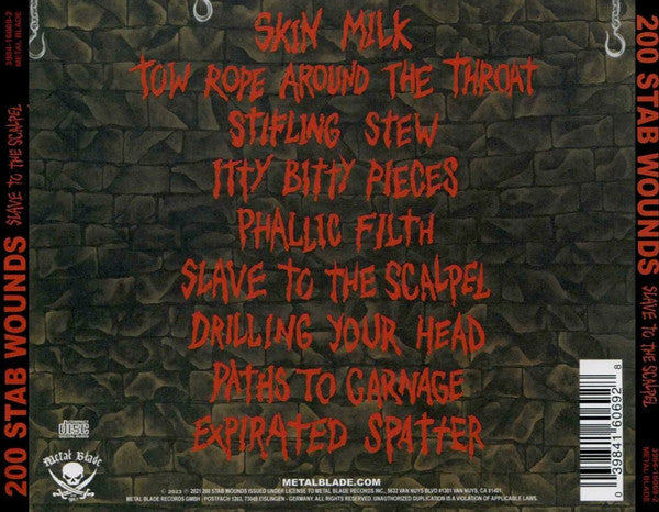 USED CD - 200 Stab Wounds – Slave To The Scalpel