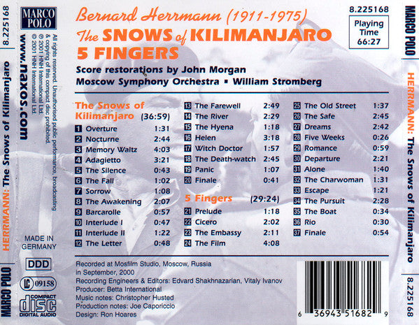 USED CD - Bernard Herrmann / Moscow Symphony Orchestra • William Stromberg – The Snows of Kilimanjaro / 5 Fingers