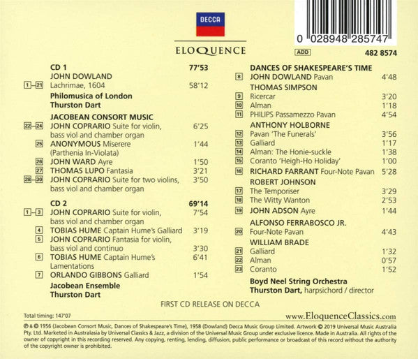 USED 2CD - The Jacobean Ensemble – Consort Music
