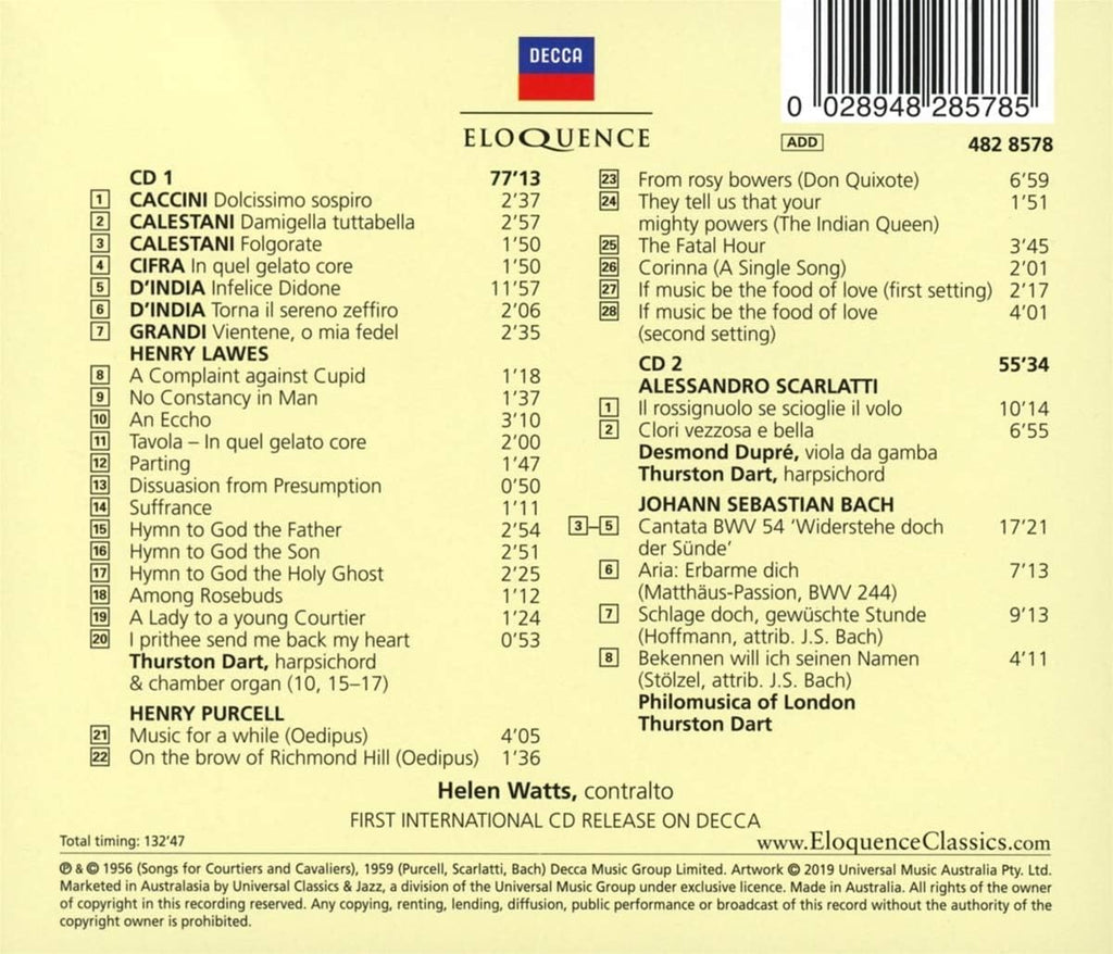 USED 2CD - Songs For Courtiers & Cavaliers