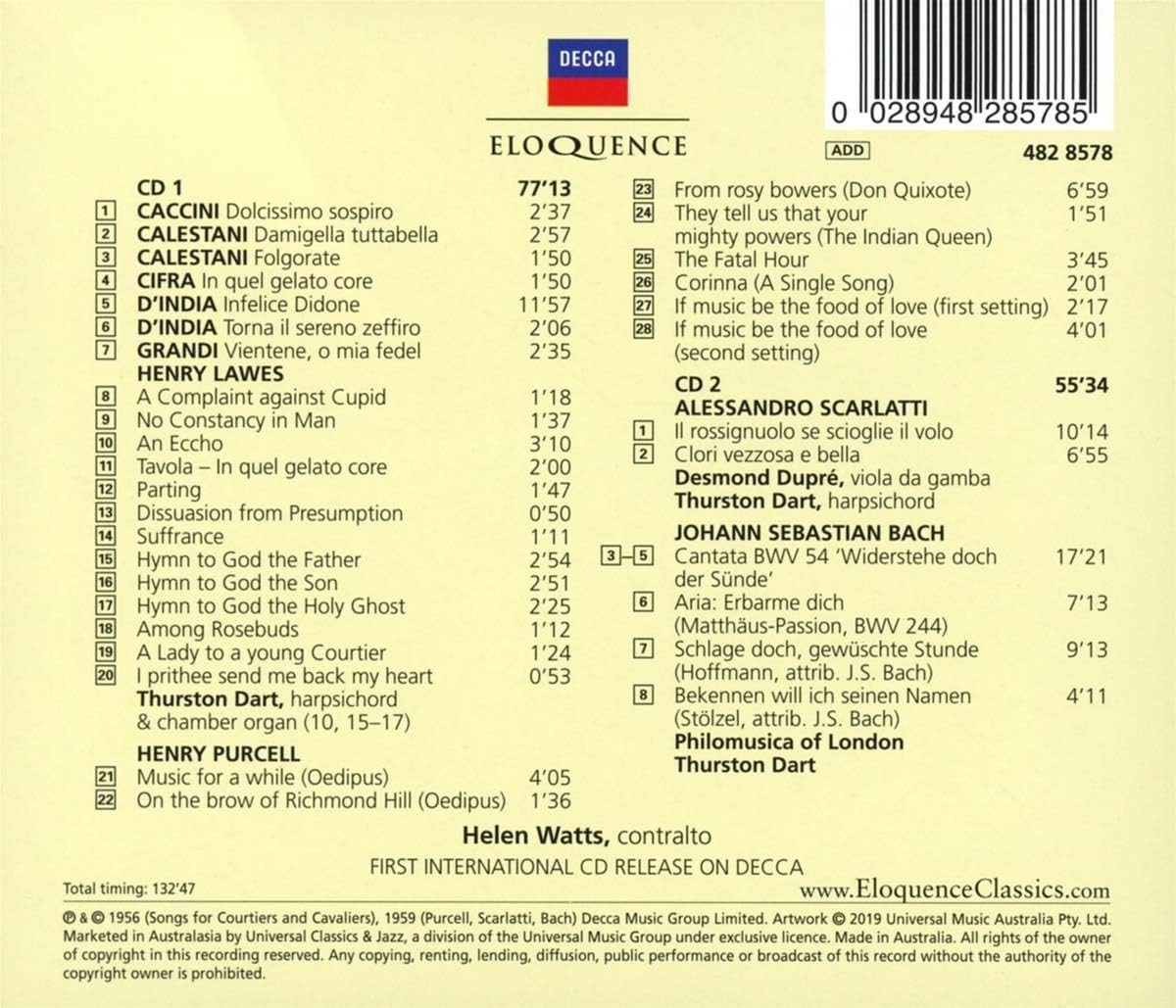 USED 2CD - Songs For Courtiers & Cavaliers