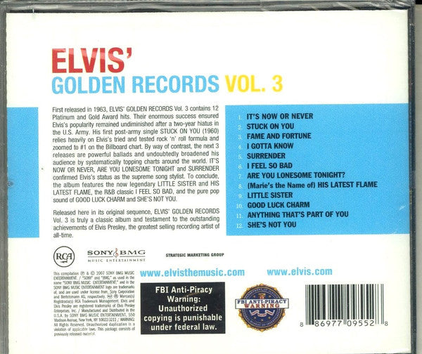 Elvis Presley – Elvis' Golden Records, Vol.3 - USED CD