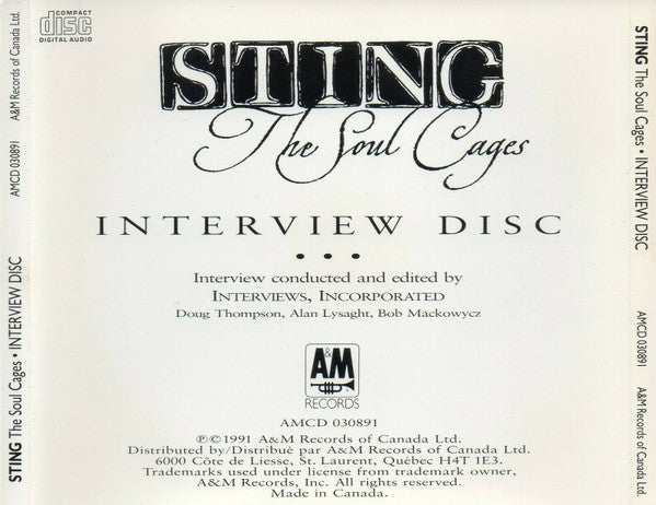 USED CD - Sting – The Soul Cages - Interview Disc