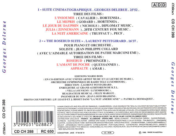 USED CD - Georges Delerue – Suite Cinématographique