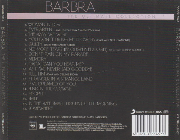 Barbra Streisand – The Ultimate Collection - USED CD