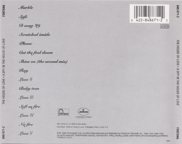 The House Of Love – A Spy In The House Of Love - USED CD