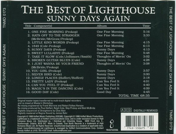 USED CD - Lighthouse – The Best Of Lighthouse - Sunny Days Again