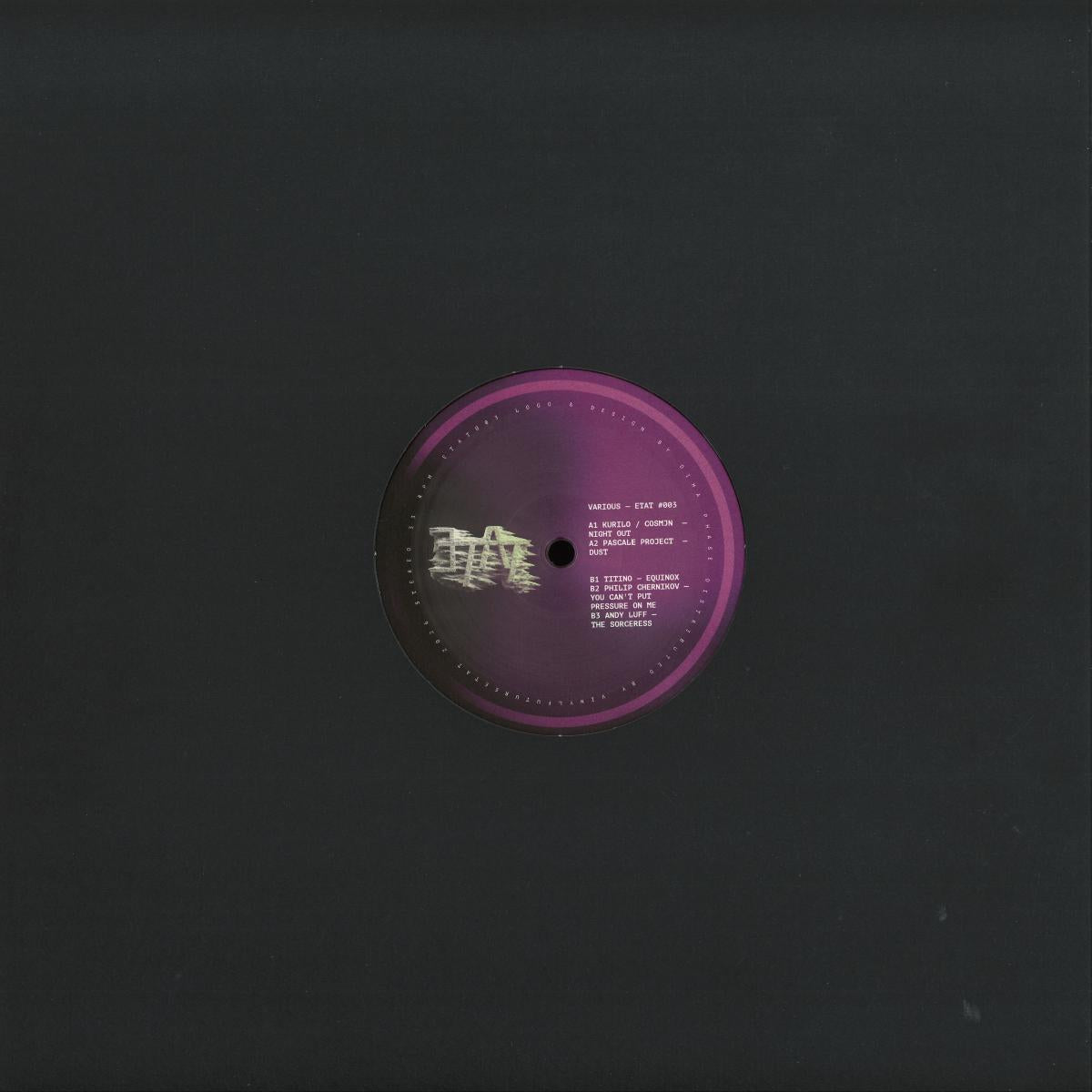 Various - ETAT #003 (CLEAR PURPLE VINYL 12" EtatRec ETAT003) | NEW Mint (M) Mint (M)
