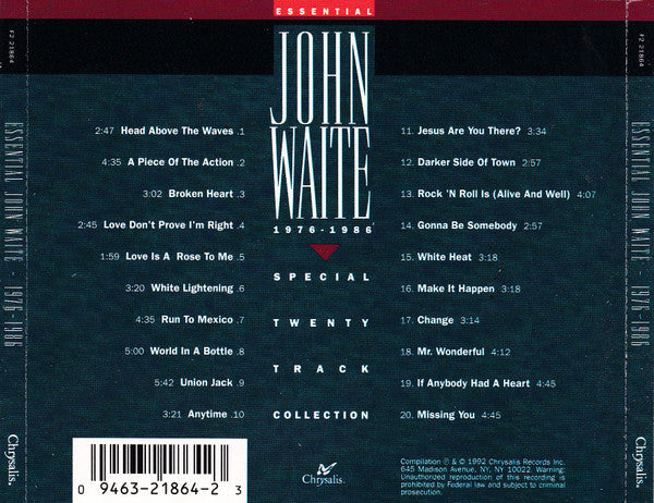 USED CD - John Waite – Essential - 1976 -1986