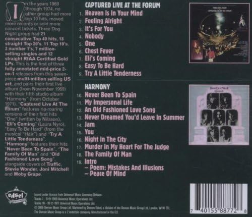 USED CD - Three Dog Night – Captured Live At The Forum / Harmony