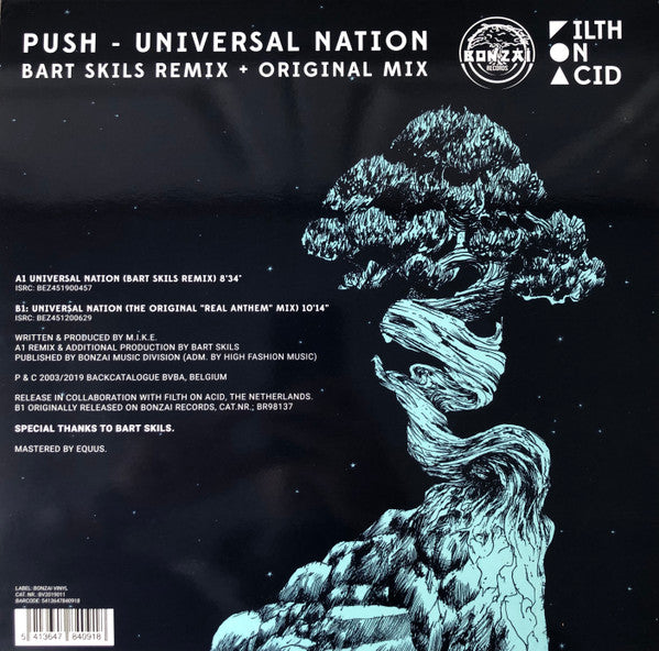 PUSH - Universal Nation (Bart Skils Remix + Original Mix)(TRANSLUCENT BLUE VINYL) | Mint (M) Mint (M)