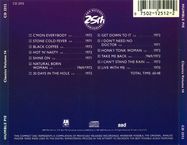 USED CD - Humble Pie – Classics Volume 14