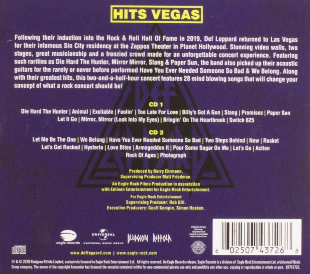 Def Leppard – Hits Vegas (Live At Planet Hollywood) - USED 2CD