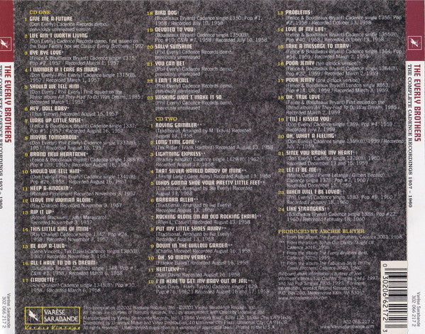 USED 2CD - Everly Brothers – The Complete Cadence Recordings 1957-1960