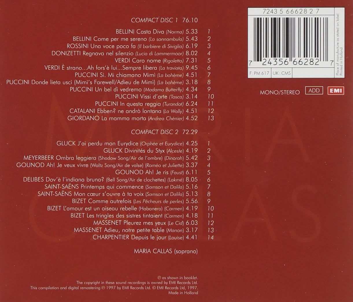 USED 2CD - Maria Callas – The Voice Of The Century