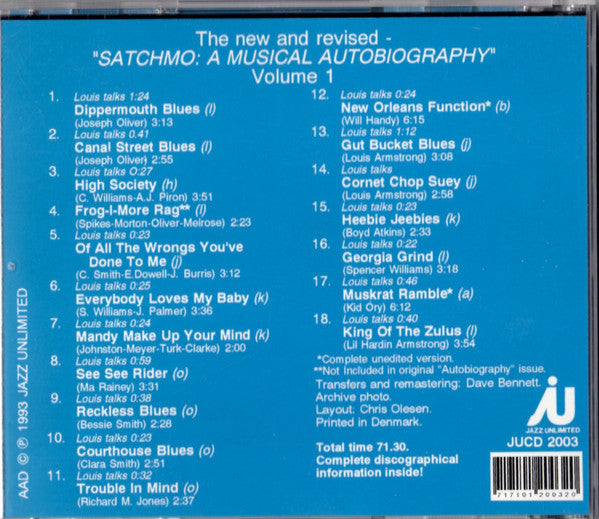 USED CD - Louis Armstrong – The New and Revised - "Satchmo: A Musical Autobiography" Volume 1