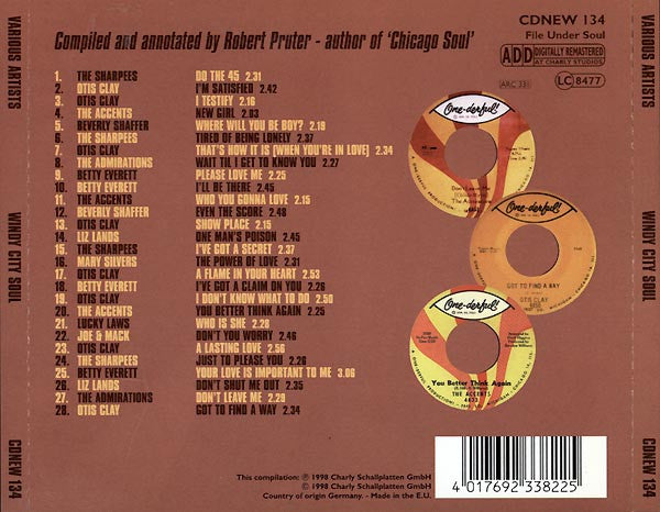 USED CD - Various – Windy City Soul (Rare Soul Uncovered From One-derful! Records)