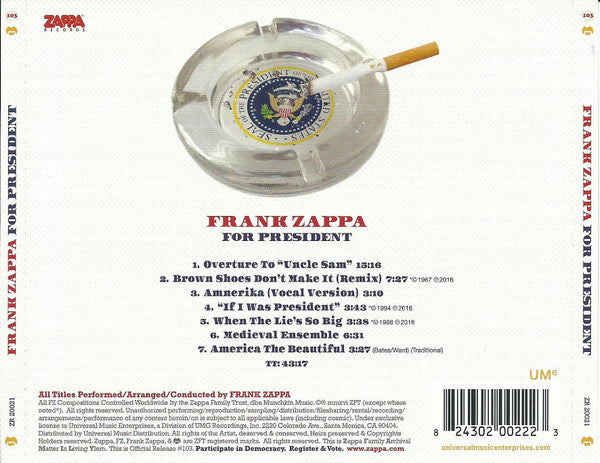 USED CD - Frank Zappa – Frank Zappa For President